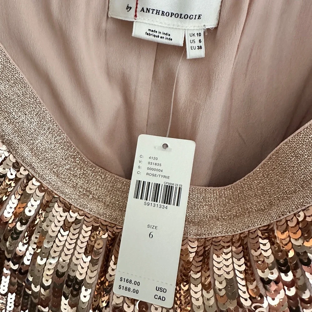 Anthropologie ‘Bea’ Rose Gold Sequin Pleated Skirt NWT! - Picture 2 of 9